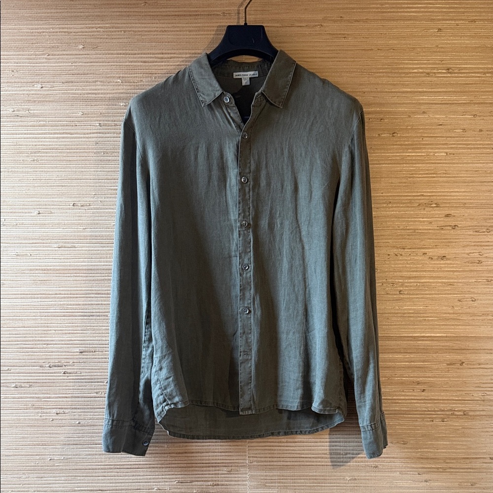 James Perse Khaki Button Down Shirt